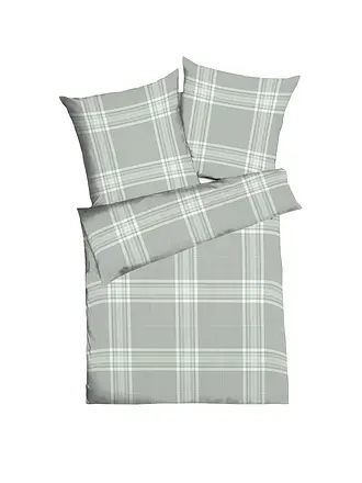 KAEPPEL | Flanell Bettwäsche 70x90cm/140x200cm PURE Blau | hellgrün